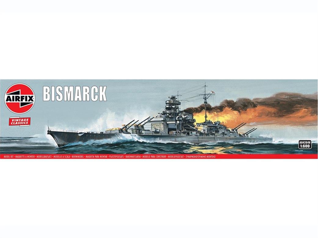 Airfix 1/600 A04204V Bismarck German WW2 Battleship Plastic Kit