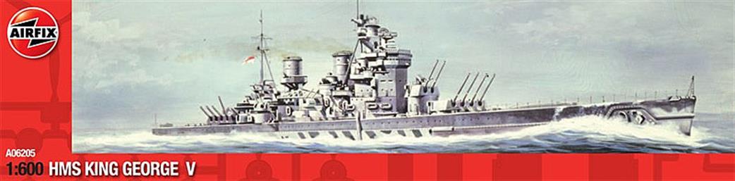 Airfix 1/600 A06205V HMS King George V British WW2 Battleship Kit