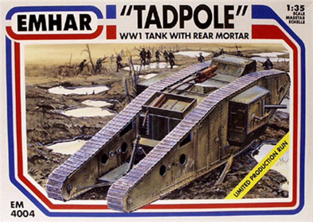 Emhar 1/35 EM4004 Tadpole British WW1 Tank With Mortar