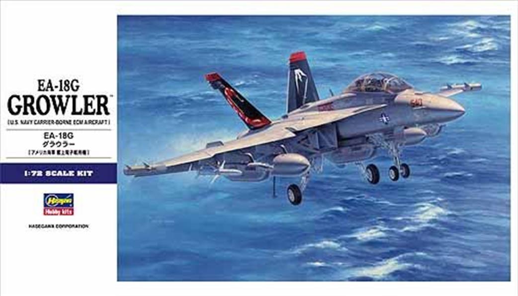 Hasegawa 1/72 E38 01568 EA-18G Growler US Navy ECM Aircraft Plastic Kit