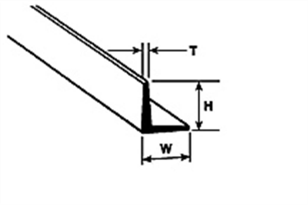 Plastruct 90501 1.2mm 90-Degree Angle Pack of 10 AFS-1