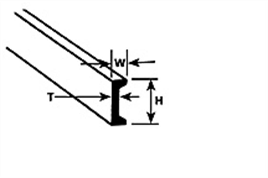 Plastruct 90533 3.2mm C Channel Section Pack of 8 CFS-4