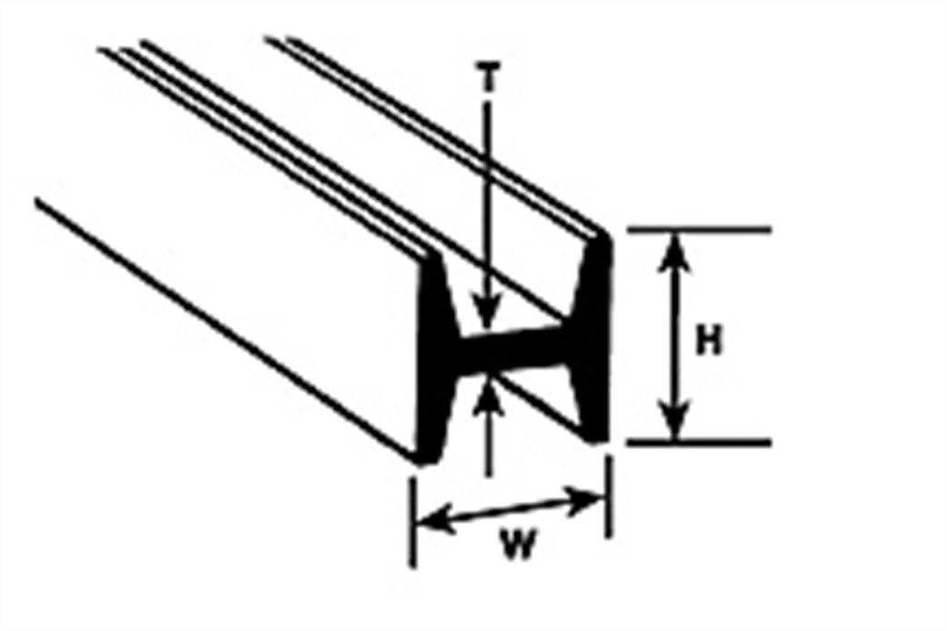 Plastruct 90544 4.0mm H Section Column Pack of 6 HFS-5