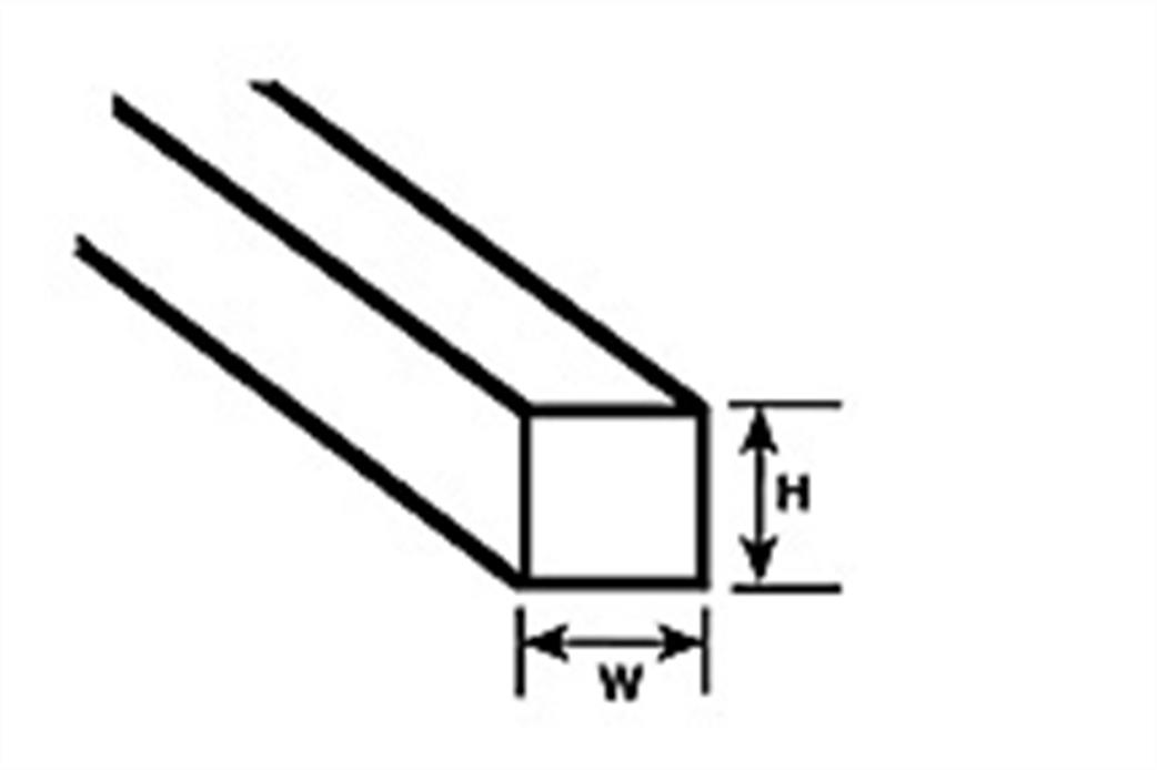 Plastruct 90621 3.2mm Square Tube Pack of 7 STFS-4