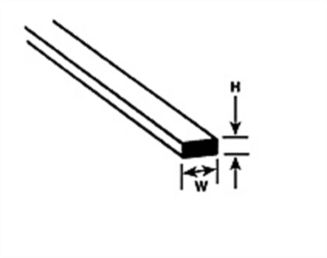 Plastruct 90710 0.3mm x 0.5mm Strip Pack of 10 MS-102