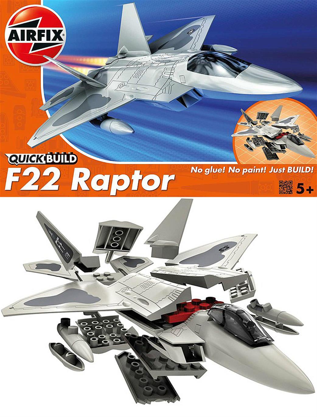 Airfix  J6005 Quickbuild F22 Raptor Clip together Block Model