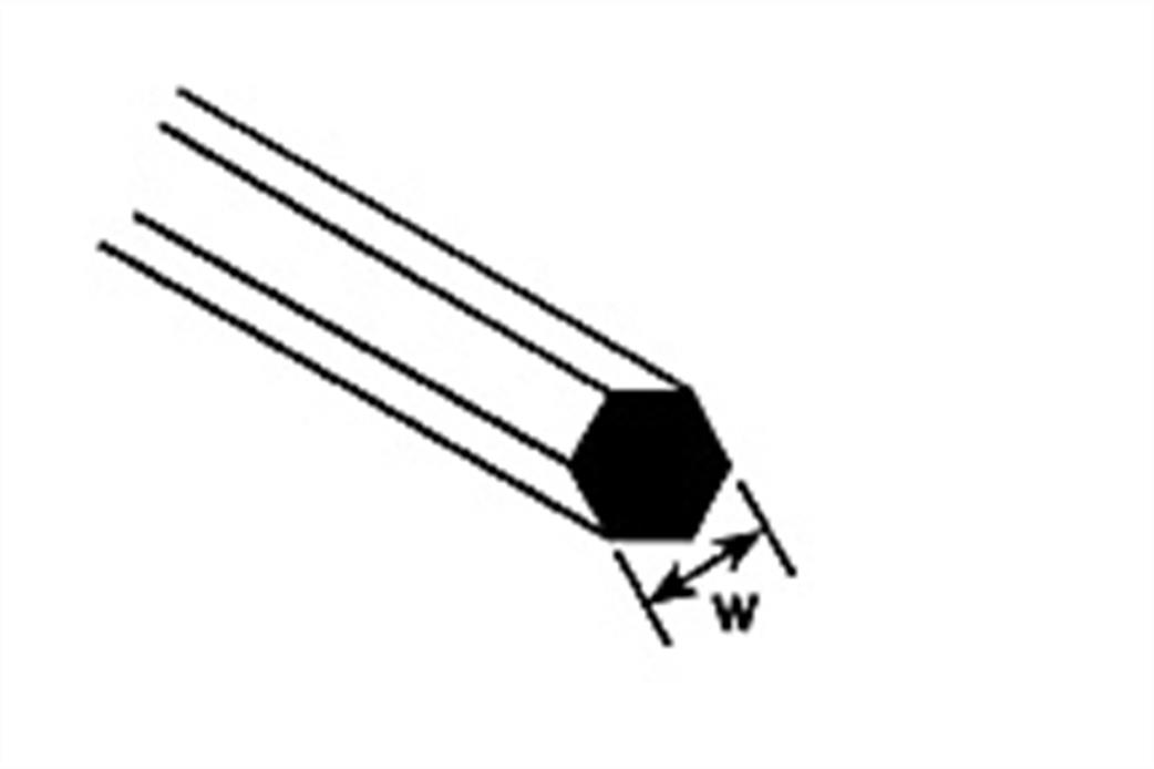 Plastruct 90871 0.5mm Hex Rod Pack of 10 MRX-20