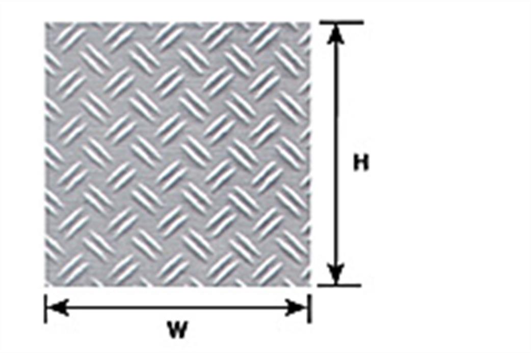 Plastruct 91683 1/16 Double Diamond Plate Patterned Styrene Sheet (S-151)