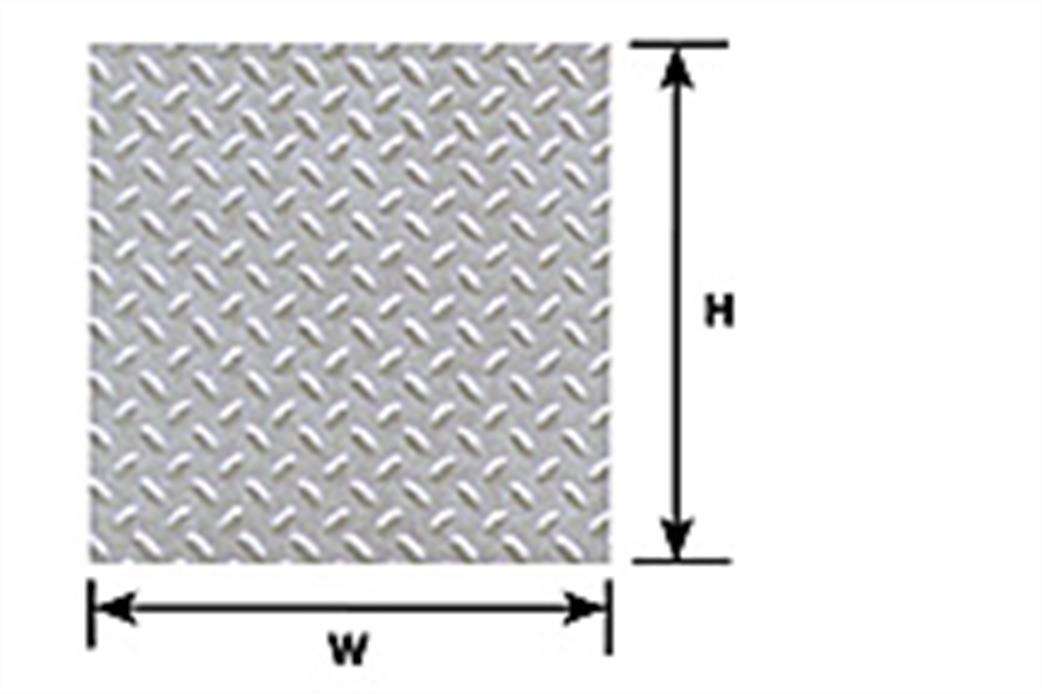 Plastruct 91684 1/48 Diamond Plate Pattern Styrene Sheet S-152