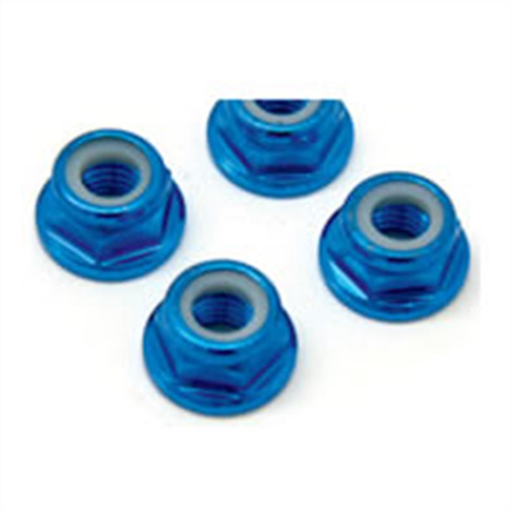 Fastrax  FTM5BF 5mm Blue Flanged Locknuts (4)