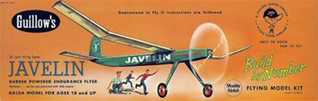 Guillows  603 Javelin Balsa Kit Rubber Powered