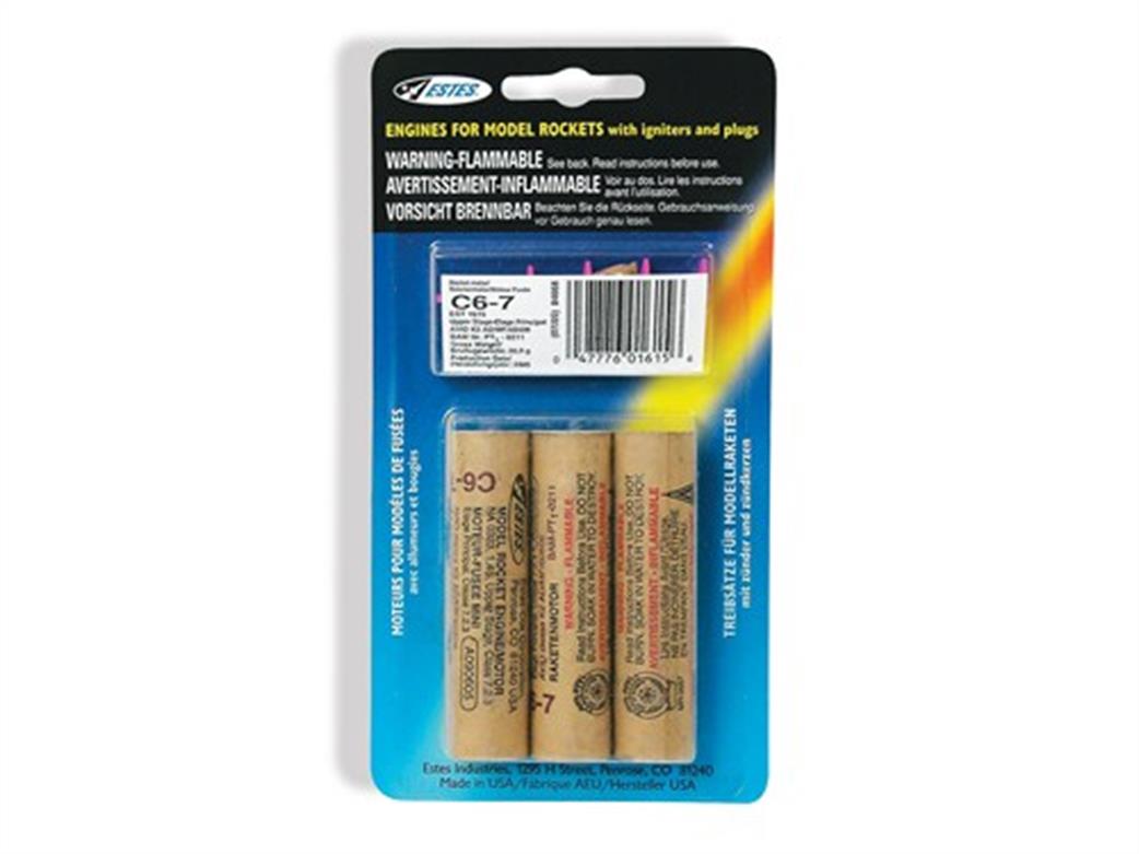 Estes  ES1615 C6-7 Rocket Motors Pack of 3