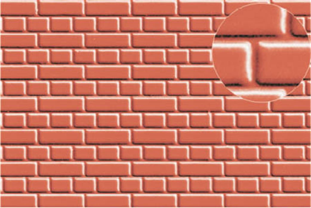 Slaters Plastikard O Gauge 0400 English Bond Brick Walling 7mm Scale Embossed Plasticard