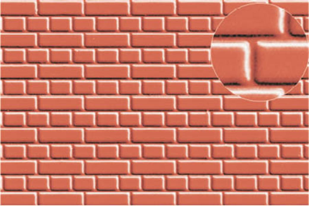 Slaters Plastikard O Gauge 0400 English Bond Brick Walling 7mm Scale Embossed Plasticard