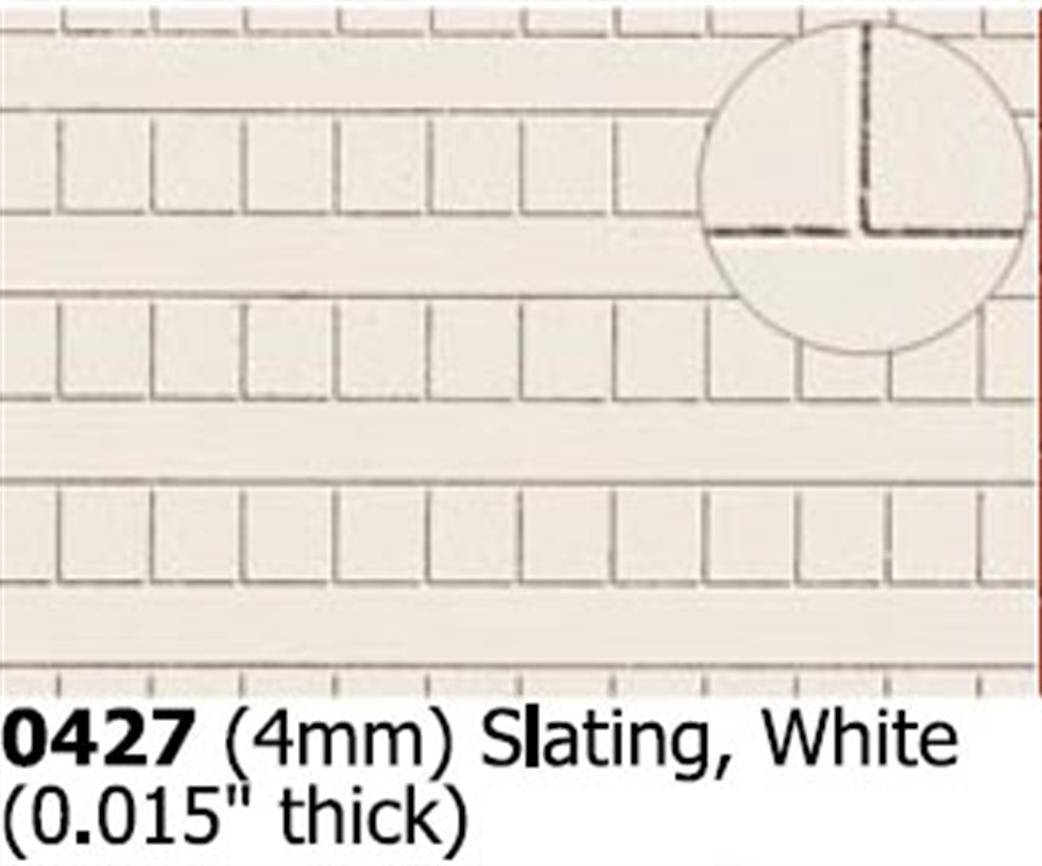 Slaters Plastikard OO 0427 Slate Roofing 4mm Scale Embossed Plasticard