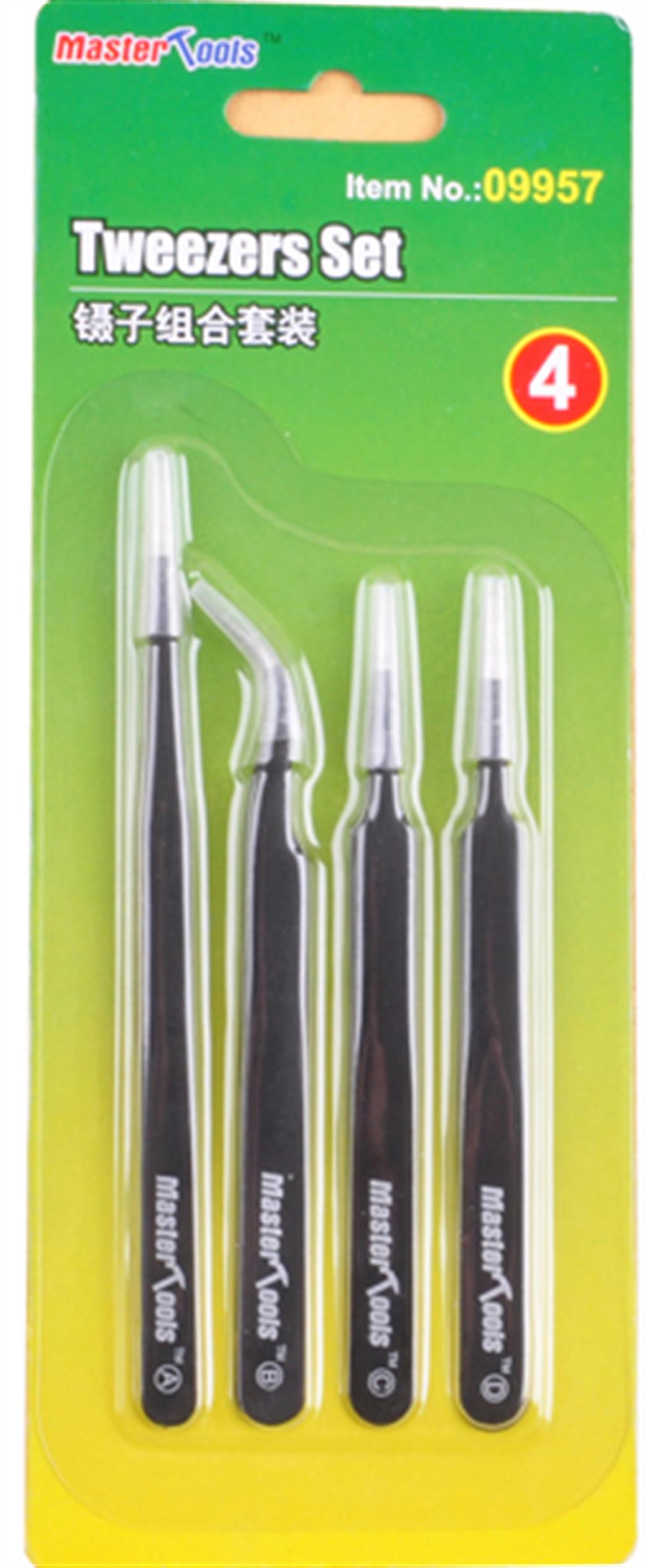 Trumpeter  09957 Tweezer Set 4 Quality Modelling Tweezers