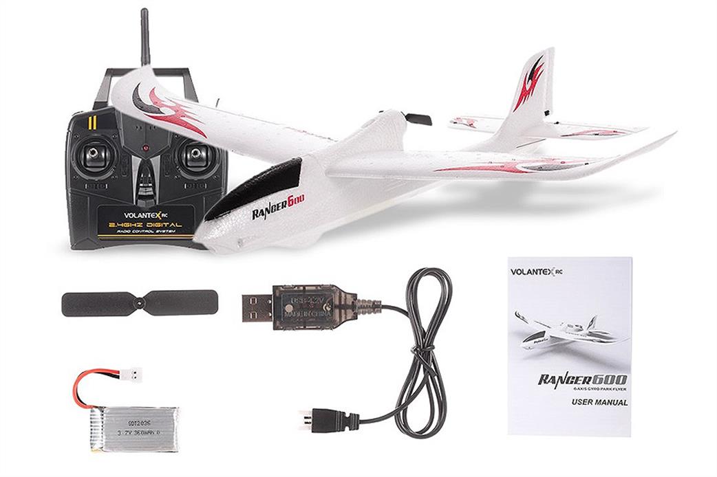 Volantex RC  V761-2S Ranger 600 RTF Stunt Glider Outfit Black Edition