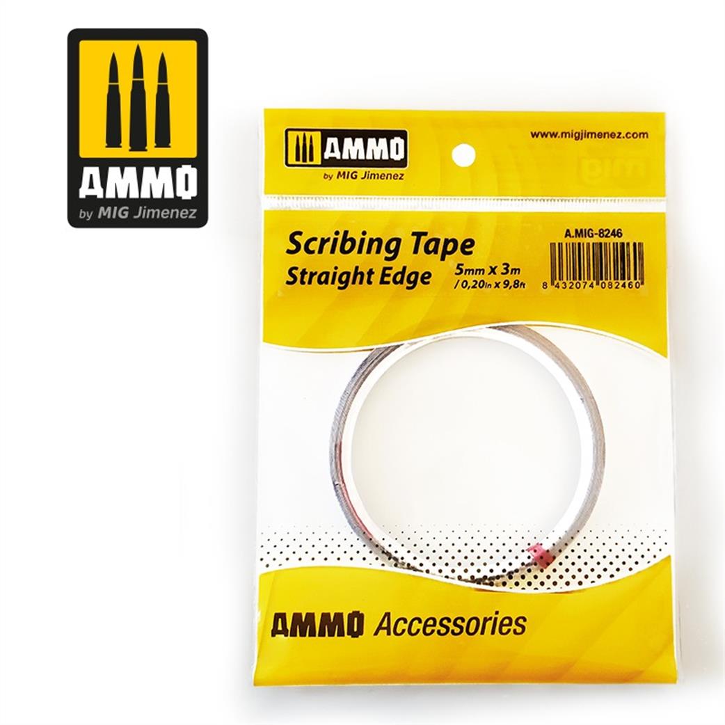 Ammo of Mig Jimenez A.MIG-8246 Scribing Tape Straight Edge 5mm x 3m