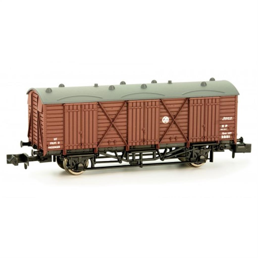 Dapol N 2F-014-009 GWR Fruit D Long Wheelbase Covered Fruit Van 2913 GWR Brown Shirtbutton Logo