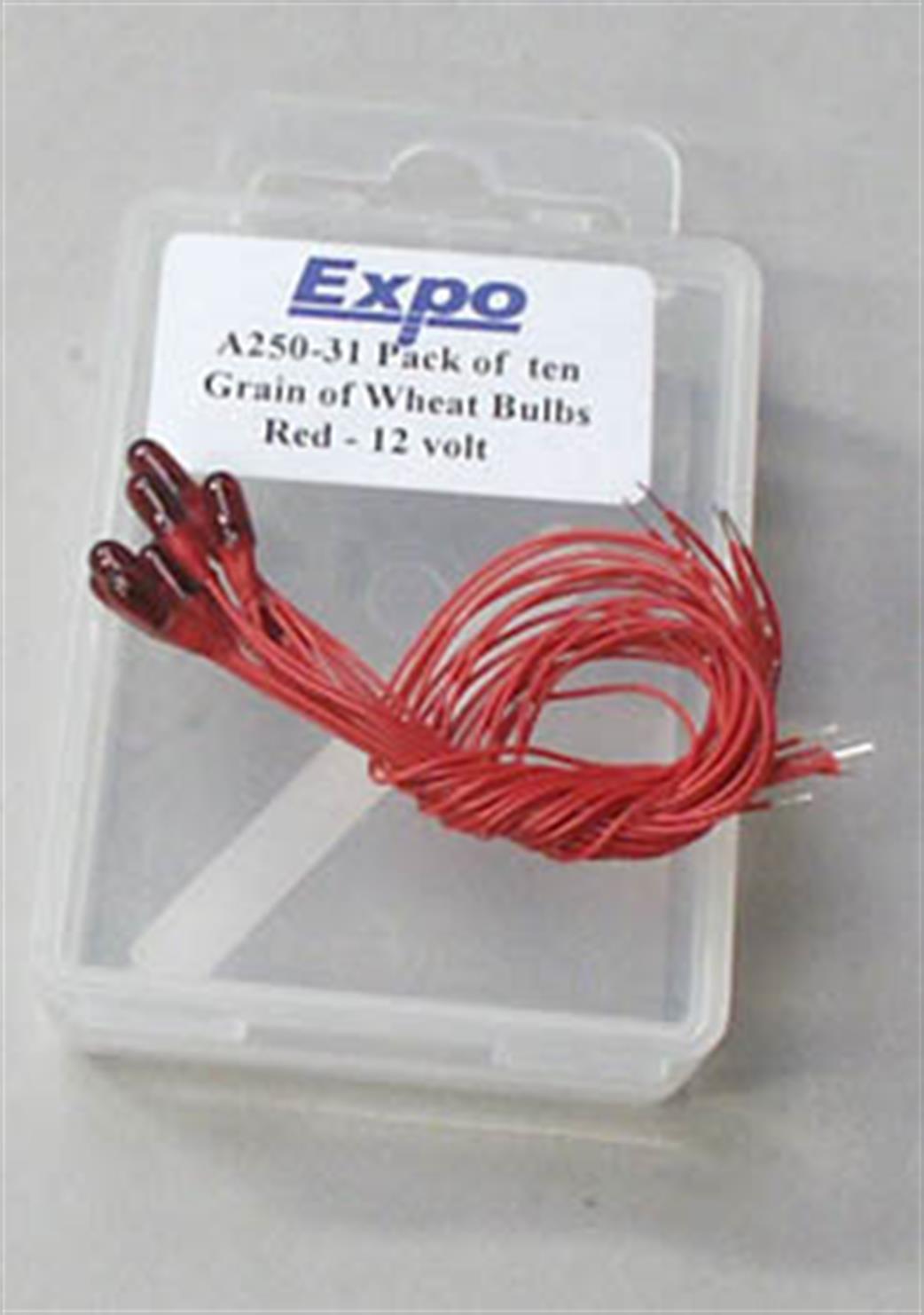 Expo  25031 Red Grain of Wheat Bulbs 12v Pack of 10