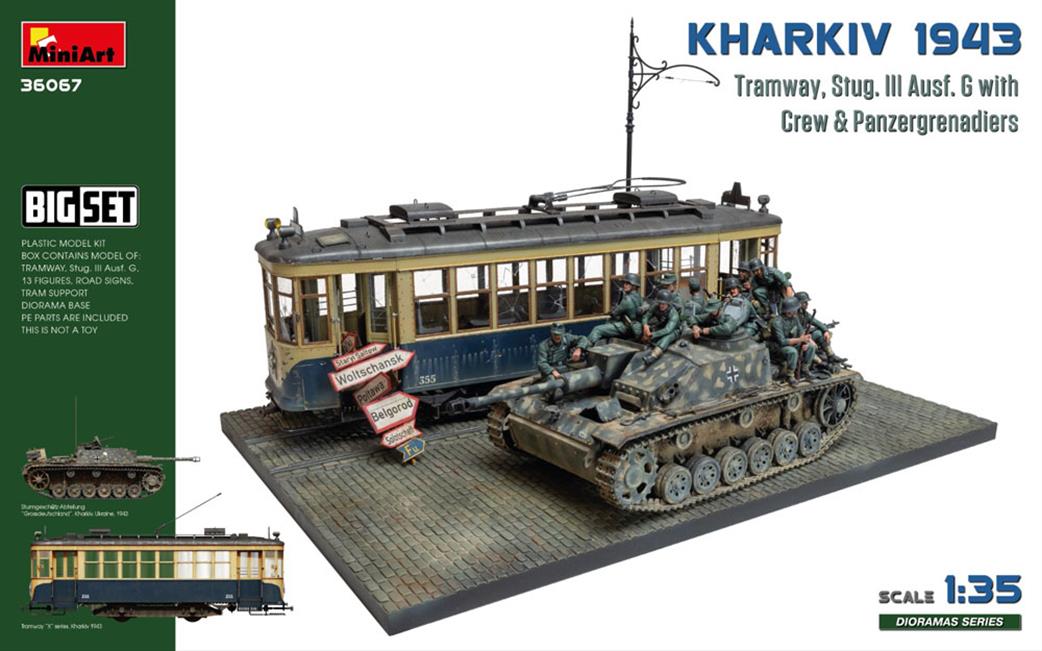 MiniArt 1/35 36067 Kharkiv 1943 Tramway Stug III BigSet Plastic Kit