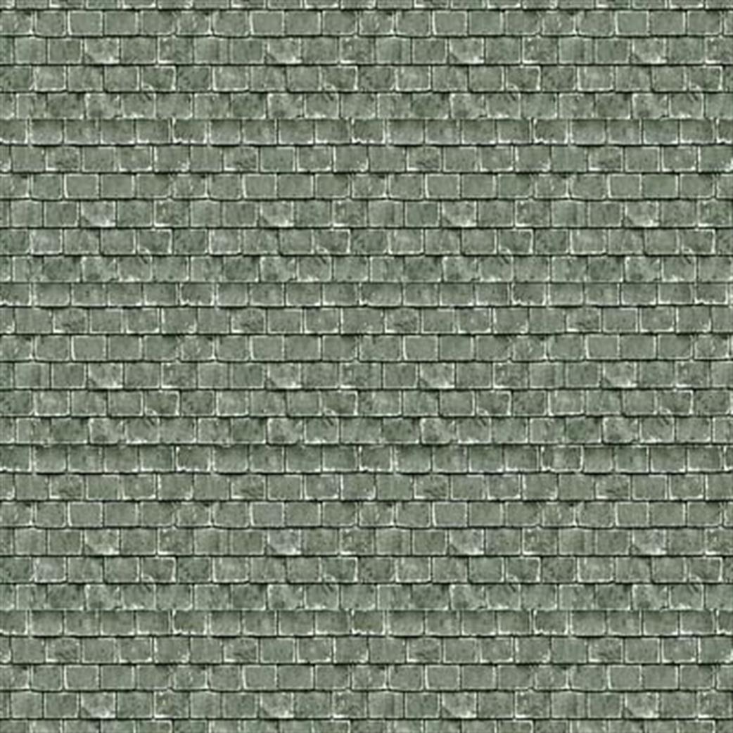 ID Backscenes OO BM061 Green Roof Tiles Self Adhesive 10 Sheets