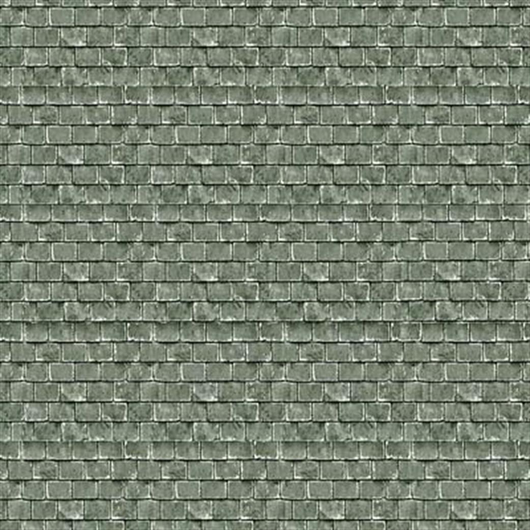 ID Backscenes OO BM061 Green Roof Tiles Self Adhesive 10 Sheets