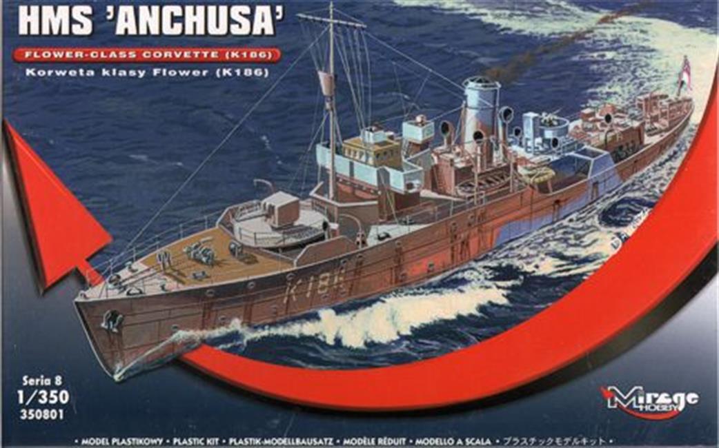 Mirage 1/350 350801 HMS Anchusa K186 Flower Class Corvette Kit