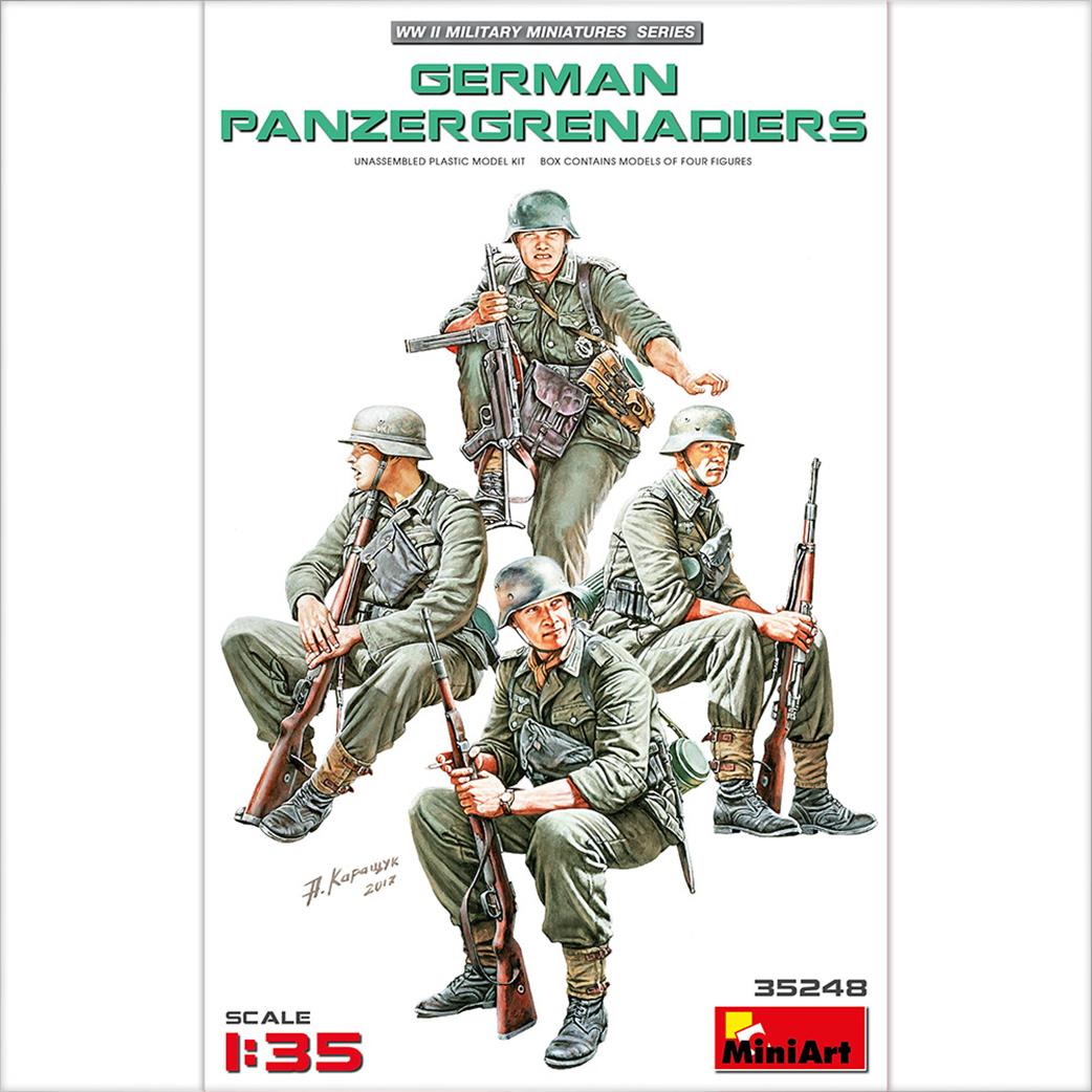 MiniArt  35248 German Panzer Grenadiers 4 Ready To Assemble and Paint Figures