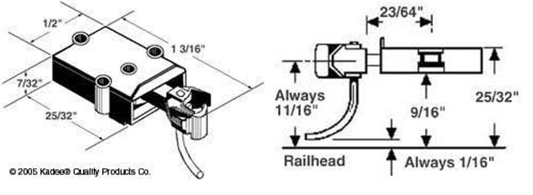 Kadee O Gauge 805 Coupler with Draft Gear Box