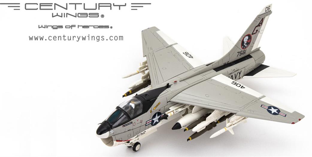 Century Wings 1/72 CW001646 A-7E Corsair II USN Va-12 Flying Ubangis 1978 Diecast aircraft model