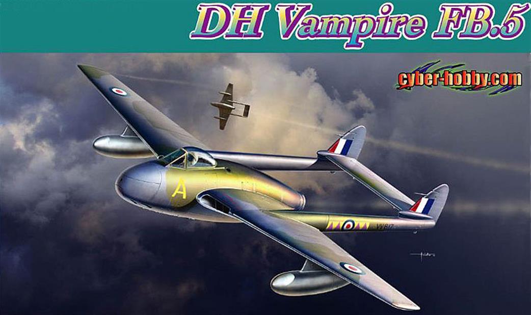 Dragon Models 1/72 5085 RAF Dehavilland Vampire FB.5 Fighter Bomber Plastic Kit