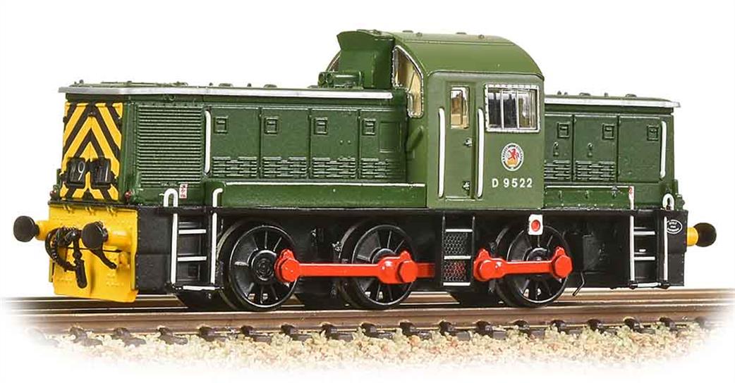 Graham Farish N 372-950ASF BR D9522 Class 14 0-6-0 Diesel Hydraulic BR Green Wasp Stripes DCC and Sound