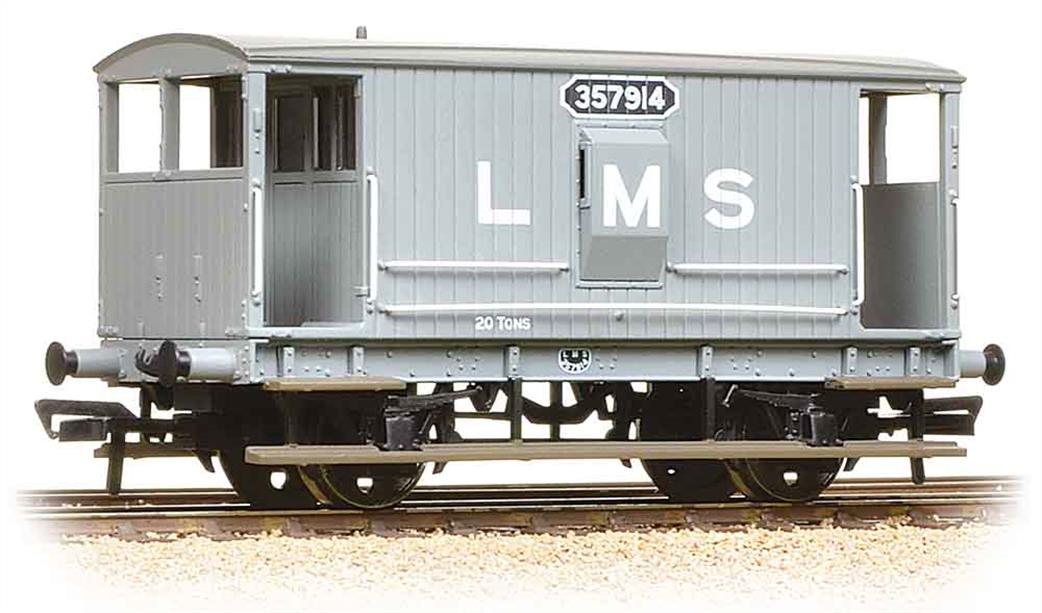 Bachmann OO 38-552A LMS Midland 20T Goods Train Brake Van Grey with duckets