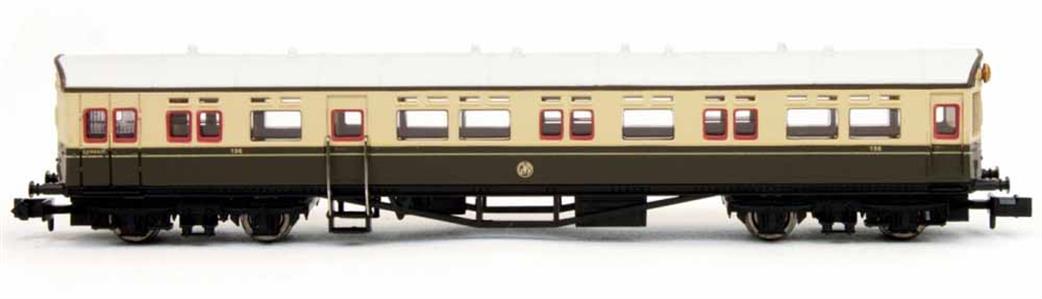 Dapol N 2P-004-015 GWR Autocoach 194 Chocolate & Cream Shirtbutton Monogram