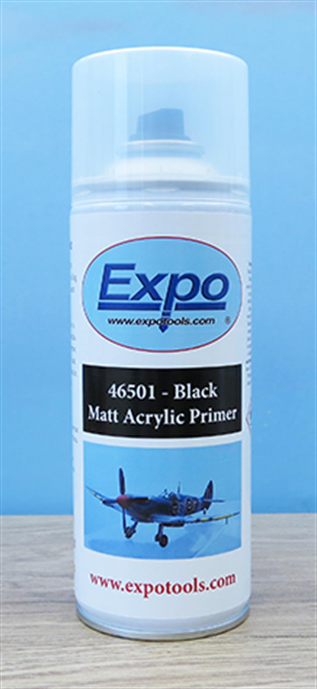 Expo  46501 Black Matt Acrylic Primer Spray 400ml Aerosol