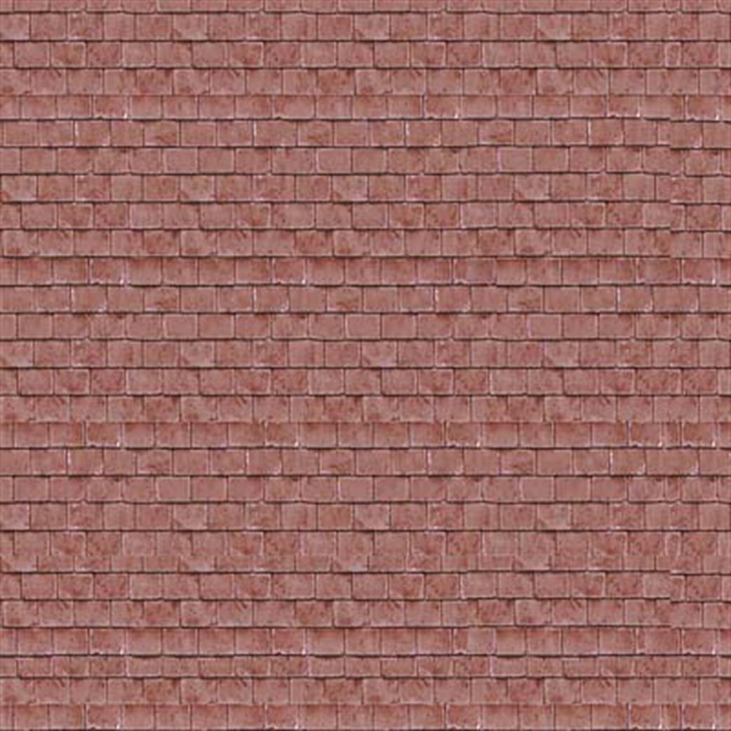 ID Backscenes OO BM063 Red Roof Tiles Self Adhesive 10 Sheets