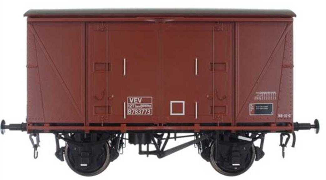 Dapol O Gauge 7F-049-201 BR VanWide 12-Ton Vacuum Braked Covered Box Van 783773 Freight Brown RTR