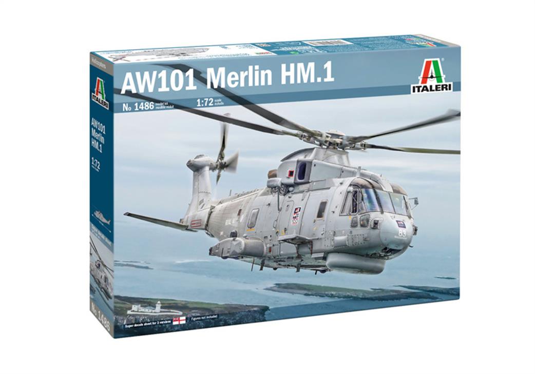 Italeri 1/72 1486 Royal Navy AW-101 Merlin HM 1 Helicopter kit