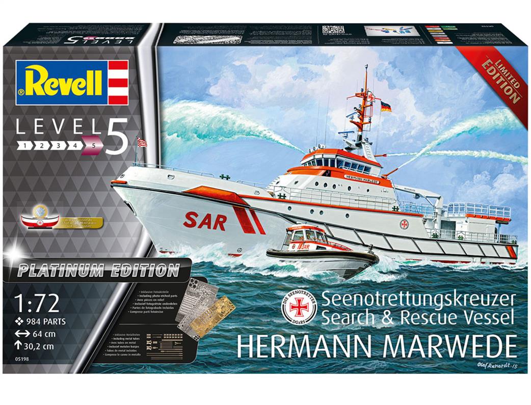 Revell 1/72 05198 150 Jahre DGzRS Hermann Marwede Rescue Ship Kit Platinum Edition