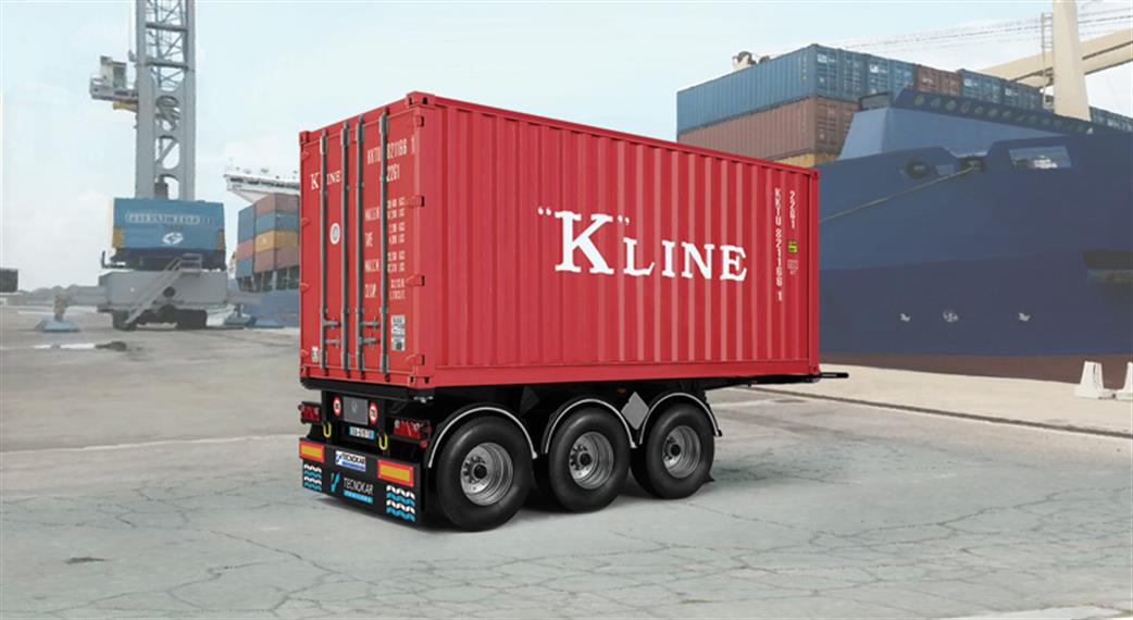 Italeri 1/24 3887 Tecnokar 20' Container Trailer kit with Kline Container