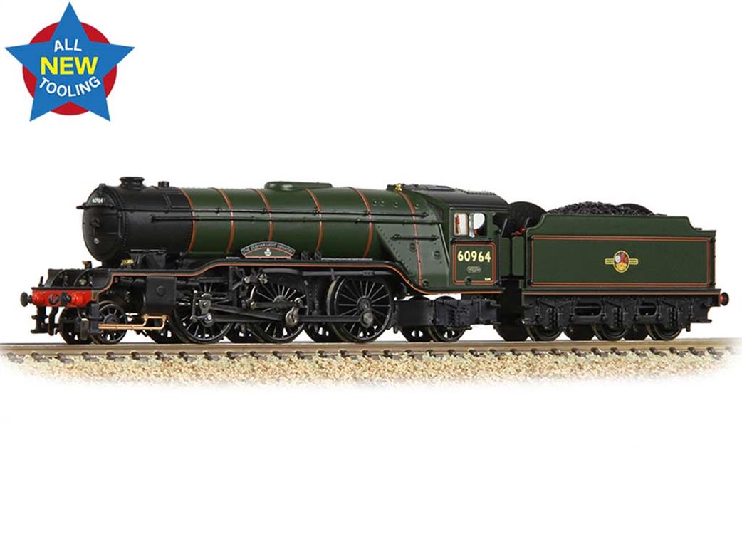 Graham Farish N 372-613 BR 60964 Durham Light Infantry LNER Gresley V2 Class 2-6-2 BR Lined Green Late Crest