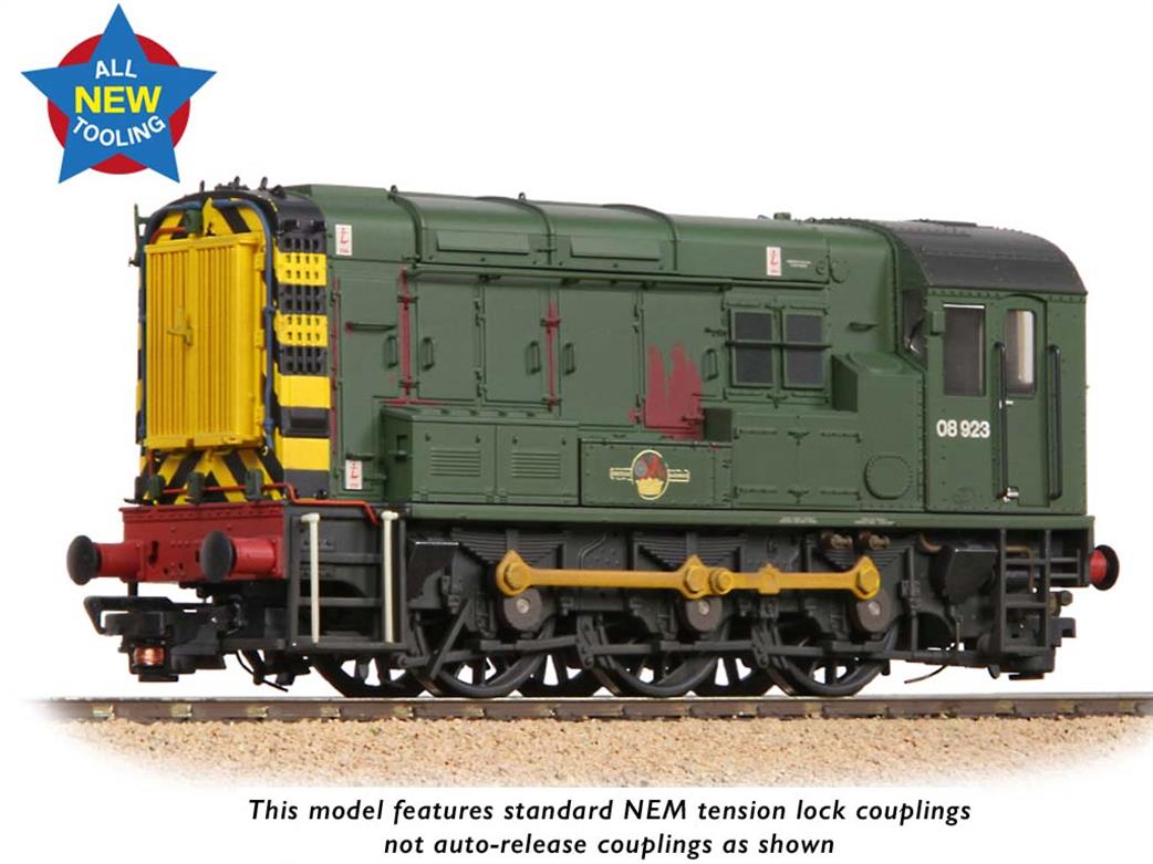 Bachmann OO 35-926 BR 08923 Class 08 Diesel Shunter Green Late Crest Wasp Stripes Weathered