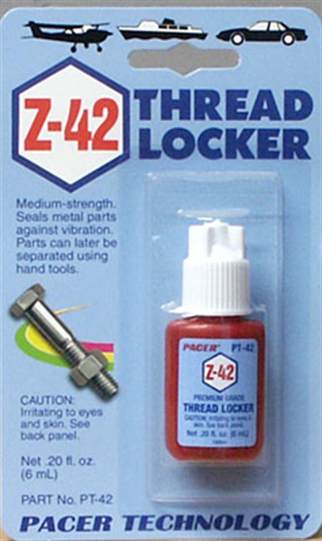 Pacer  PT42 ZAP Thread lock 6ml Bottle