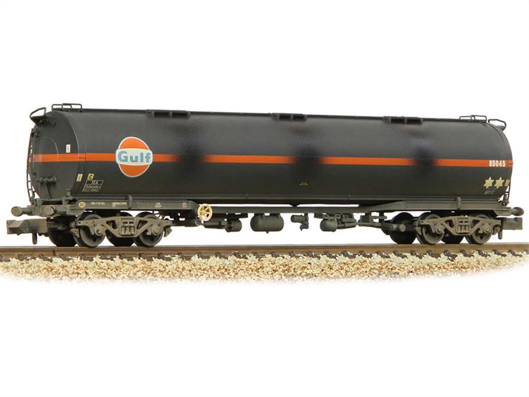 Graham Farish N 373-565 Gulf Oil 102tonne glw TEA Bogie Tank Wagon 85045 Black Weathered