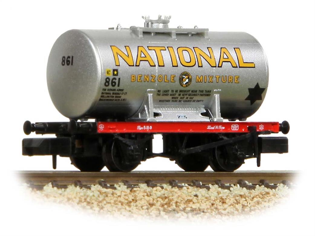 Graham Farish N 378-002A National Benzole Mixture 14Ton Anchor-Mounted Tank Wagon 861 Silver