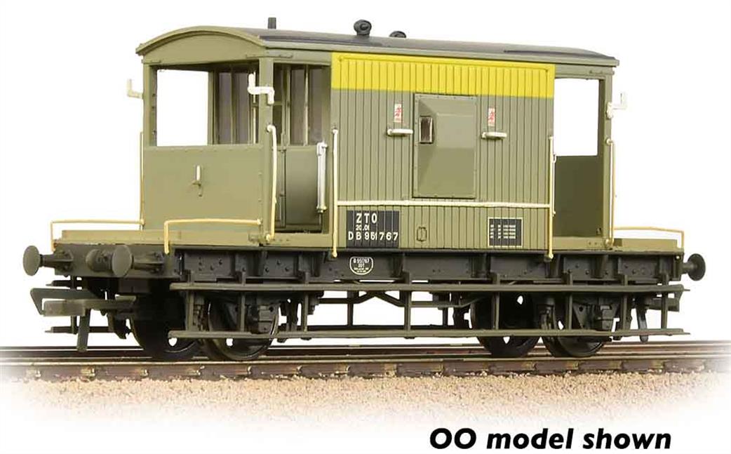 Graham Farish N 377-529A BR 20 Ton Brake Van Engineers Grey & Yellow (Dutch) Weathered