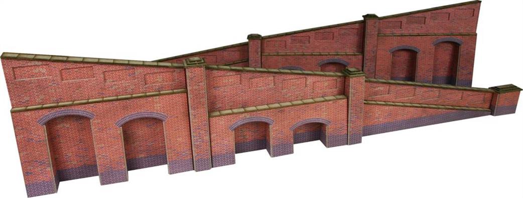 Metcalfe OO PO248 Brick Tapered Retaining Walls Card Kit