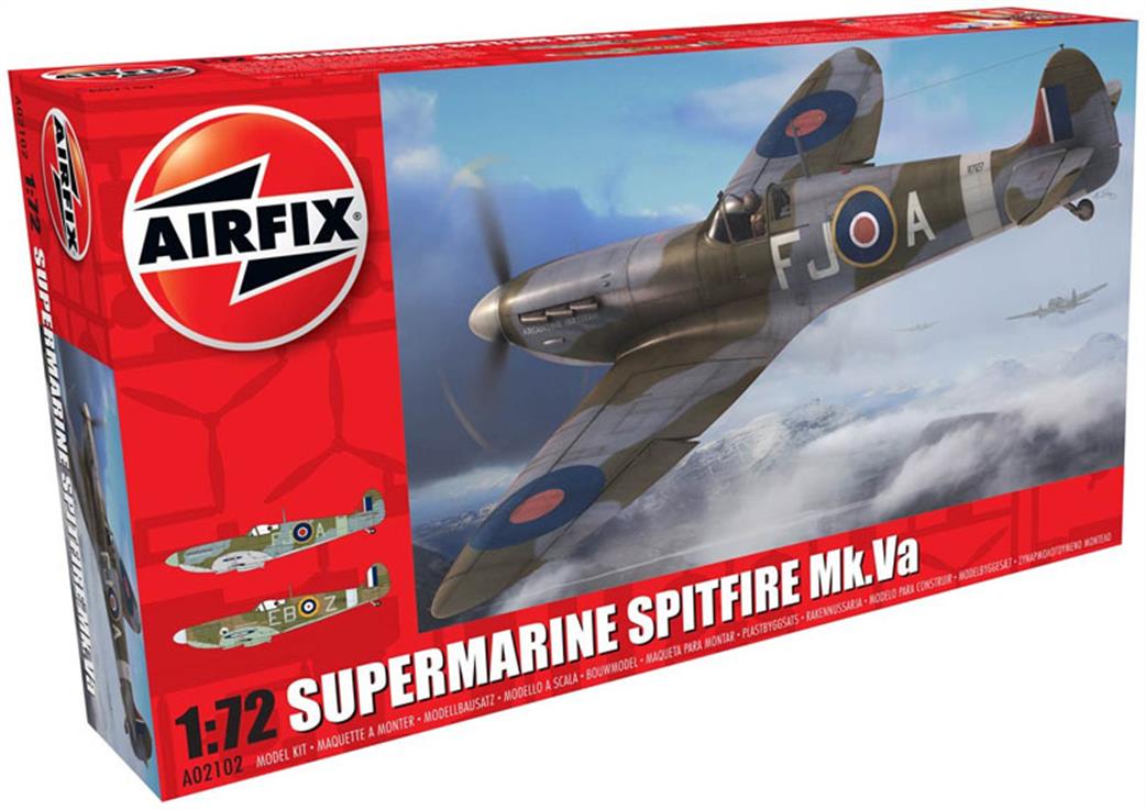 Airfix 1/72 A02102 Spitfire MkVA World War 2 British Fighter Aircraft Kit