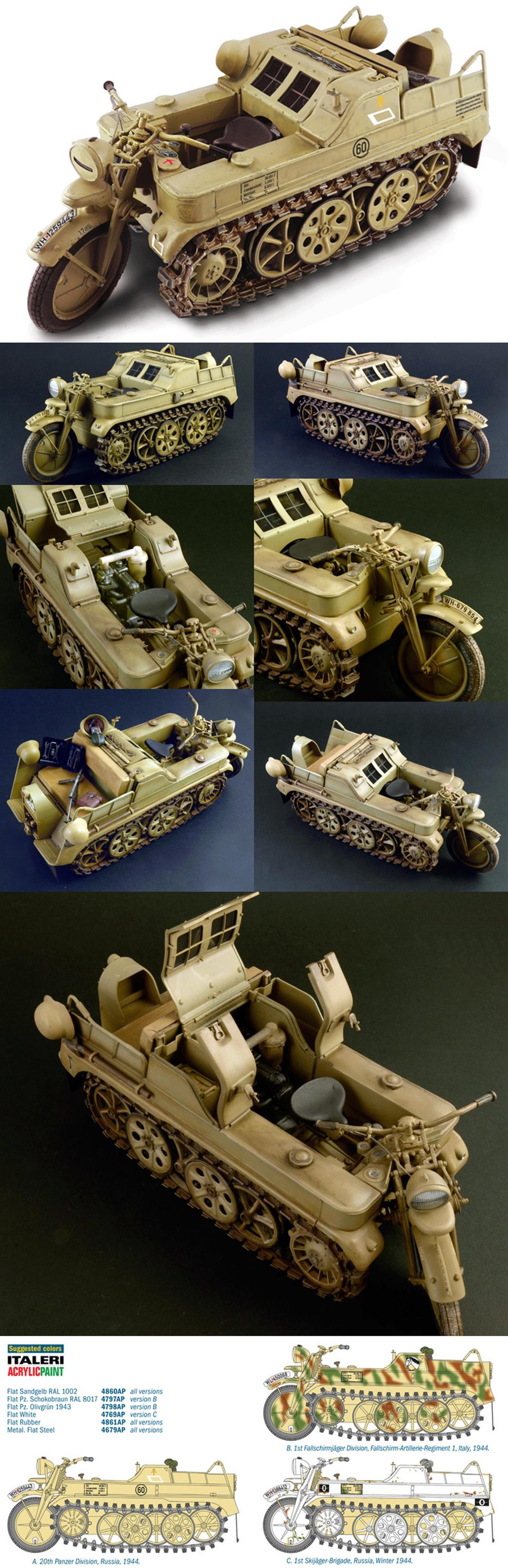 Italeri 1/9 7404 German Sd.Kfz 2 Kleines Kattenkraftrad Typ HK 101